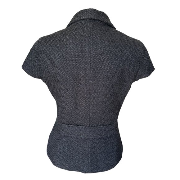 Coldwater Creek 4 black short sleeve fully lined collared button down jacket - Picture 4 of 10